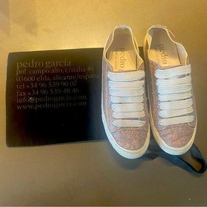 Pedro Garcia suede leather glitter sneaker